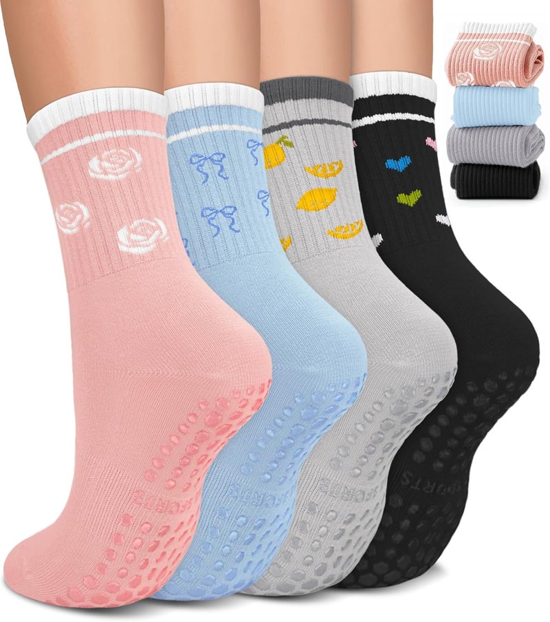 BLONGW Pilates Socks with Grips for Women, Non-Slip Yoga Athletic Socks for Barre Barefoot Workout Hospital - Image 1